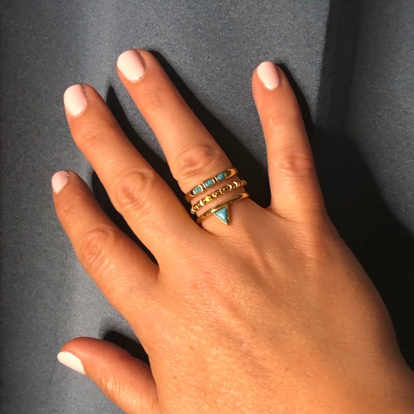 Stella & Dot Turquoise Stacked Ring - Picture 1 of 1